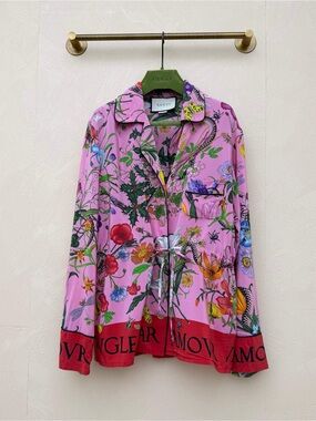 🚩steal Gucci Pink Floral Drawstring Blazer with Red Hem